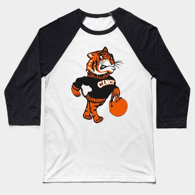 Cincinnati Reimagined Vintage Fighting Mascot Baseball T-Shirt by darklordpug